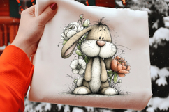 Elegant Floral Easter Bunny with Spring Flowers Product Image 2