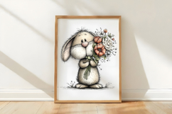 Elegant Floral Easter Bunny with Spring Flowers Product Image 3
