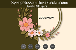 Spring Blossom Floral Circle Frame SVG Product Image 2