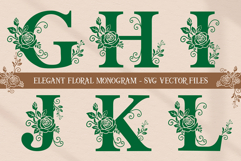 Elegant Floral Monogram Alphabet | Rose Letter Vector Product Image 1