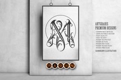 Elegant flourish vintage lettering M monogram logo monochrom Product Image 1