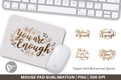 Mouse Pad Elegant Gold Motivational Quotes Product Image 1