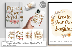 Digital Paper Elegant Gold Motivational Quotes Product Image 1
