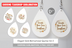 Earring Elegant Gold Motivational Quotes Product Image 1