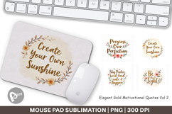 Mouse Pad Elegant Gold Motivational Quotes Product Image 1