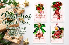 Christmas Elegant Decor Printable Gift Tags &amp; Sheet Product Image 1