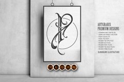 Elegant letter P monogram logo vintage flourish outline Product Image 1