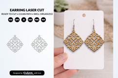 Boho Mandala Earrings SVG - Laser Cut Dangle Jewelry Product Image 1