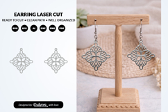 Boho Mandala Earrings SVG - Laser Cut Dangle Jewelry Product Image 2
