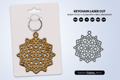 Elegant Mandala Keychain Laser Cut Product Image 2