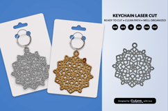 Elegant Mandala Keychain Laser Cut Product Image 2
