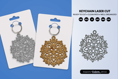 Elegant Mandala Keychain Laser Cut Product Image 2