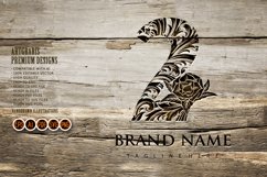 Elegant monogram lettering number 2 royalty floral ornament Product Image 1