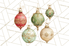 Christmas Ornaments Clipart PNG, Elegant Holiday Decor Product Image 4