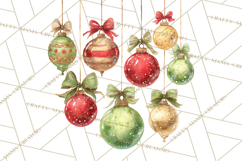 Christmas Ornaments Clipart PNG, Elegant Holiday Decor Product Image 5