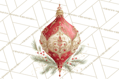 Christmas Ornaments Clipart PNG, Elegant Holiday Decor Product Image 2