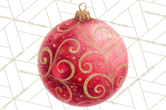 Christmas Ornaments Clipart PNG, Elegant Holiday Decor Product Image 2
