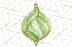 Christmas Ornaments Clipart PNG, Elegant Holiday Decor Product Image 2