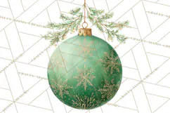 Christmas Ornaments Clipart PNG, Elegant Holiday Decor Product Image 3