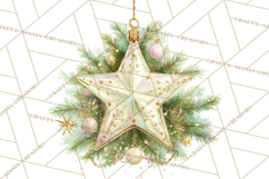 Christmas Ornaments Clipart PNG, Elegant Holiday Decor Product Image 3