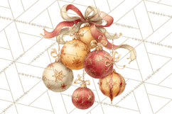 Christmas Ornaments Clipart PNG, Elegant Holiday Decor Product Image 4