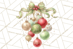 Christmas Ornaments Clipart PNG, Elegant Holiday Decor Product Image 2