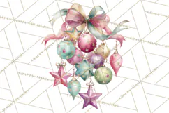Christmas Ornaments Clipart PNG, Elegant Holiday Decor Product Image 3