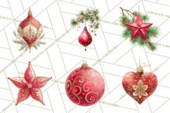 Christmas Ornaments Clipart PNG, Elegant Holiday Decor Product Image 3