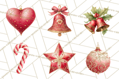 Christmas Ornaments Clipart PNG, Elegant Holiday Decor Product Image 2