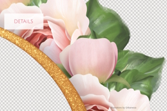 Elegant Pink Rose Gold Frame PNG Product Image 2