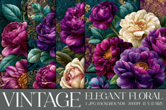 Vintage Floral Background, Elegant Floral Backgrounds, s14a Product Image 1