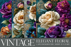Vintage Floral Background, Elegant Floral Backgrounds, s5a Product Image 1