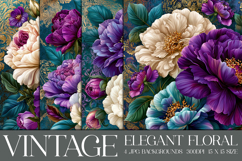 Vintage Floral Background, Elegant Floral Backgrounds, s9a Product Image 1