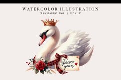 Elegant Swan Valentine Clipart Product Image 1