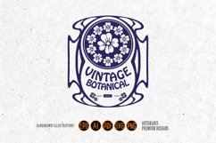 Elegant vintage badge botanical ornament monochrome svg Product Image 1