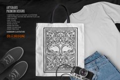 Elegant vintage baroque ornament engraved floral monochrome Product Image 1