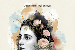 Elegant Vintage Watercolor Portrait Illustration Effect Product Image 3