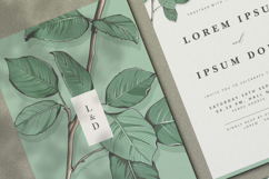elegant wedding invitation card with leaves decoration Product Image 2