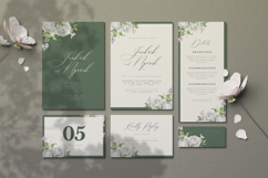elegant wedding invitation card with roses watercolor Product Image 1