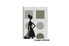 Elegant woman silhouette abstract cross stitch pattern - Tango Stitch