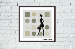 Elegant woman silhouette abstract cross stitch pattern - Tango Stitch