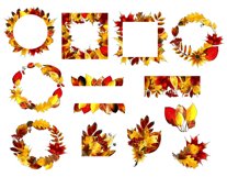 Autumn leaves frames bundle| Wreath clipart|Fall sublimation Product Image 2