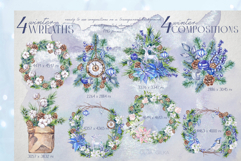 Holiday decorations watercolor clipart set Product Image 2