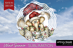 Elephant Tangled In Christmas Lights Wind Spinner PNG Product Image 1