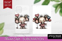 Elephant Valentine Phone Case PNG Whimsical Animal Case PNG Product Image 1