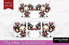 Elephant Valentine Mug Wrap Whimsical Animal Mug PNG Product Image 1