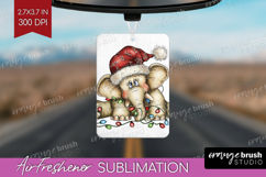 Elephant Tangled In Christmas Lights Air Freshener PNG Funny Product Image 1