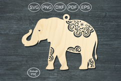 Eiephant animal lasercut svg, laser cut ornament or keychain Product Image 2