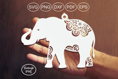 Eiephant animal lasercut svg, laser cut ornament or keychain Product Image 3