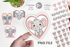 Sticker Heart Elephant Product Image 1